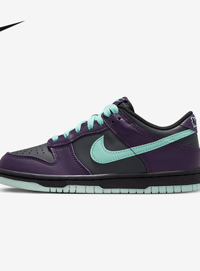Nike耐克女鞋DUNK LOW黑色大童运动鞋胶底低帮滑板鞋FB9109-013
