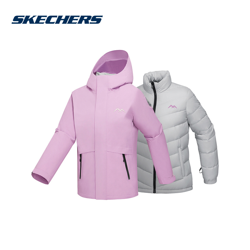 Skechers斯凯奇冬季新款女户外保暖舒适休闲羽绒服 L424W170-02F5