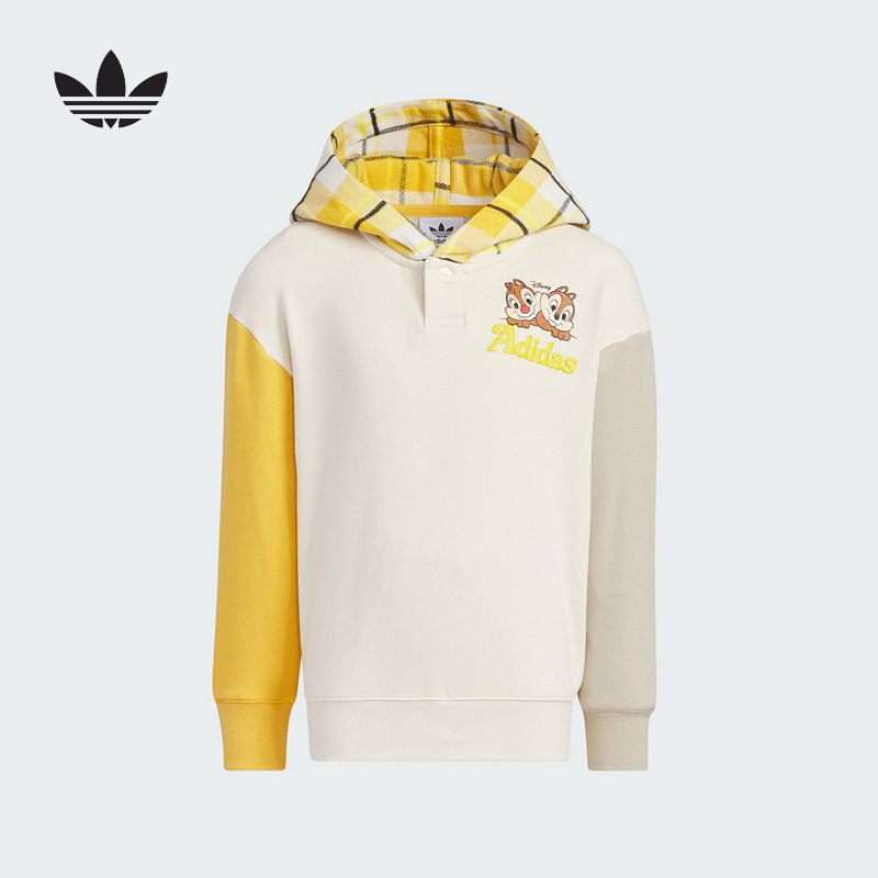 adidas阿迪达斯三叶草小童卫衣2025冬迪士尼联名款连帽衫 JC6807