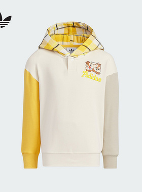 adidas阿迪达斯三叶草小童卫衣2025冬迪士尼联名款连帽衫 JC6807