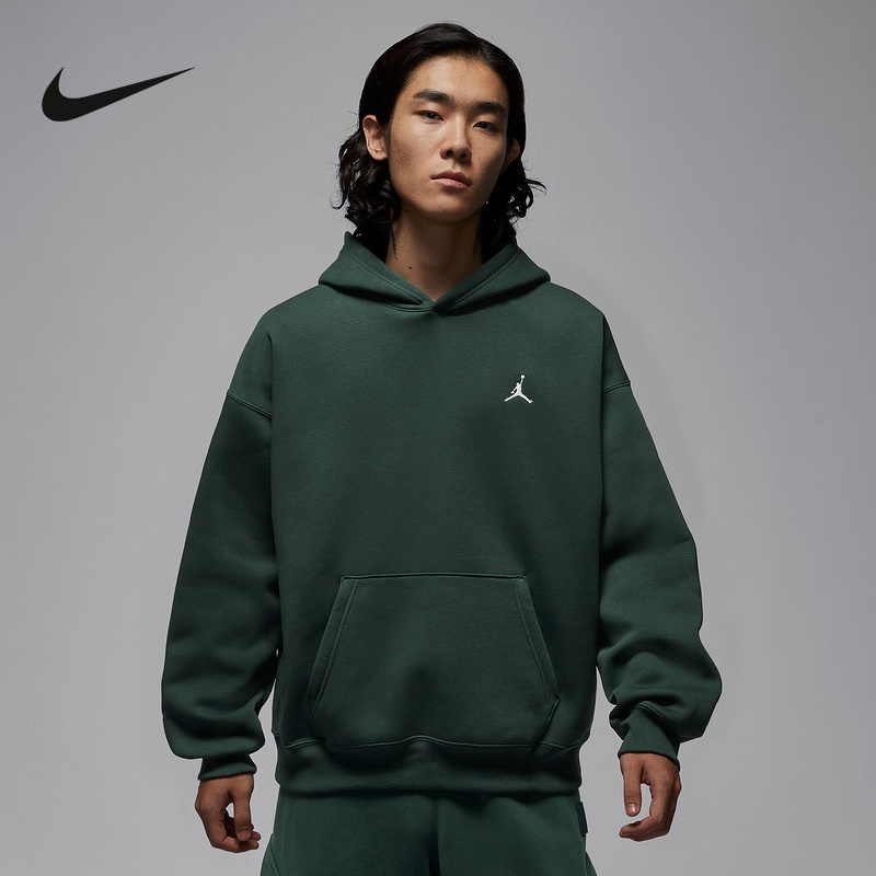 Jordan耐克男子卫衣宽松OVERSIZE风保暖加绒套头连帽衫IB7236-316
