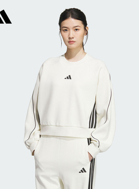 adidas阿迪达斯秋新款女子运动休闲宽松圆领卫衣短款套头衫KB7601