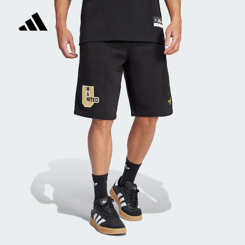 adidas阿迪达斯夏季新款曼联足球休闲文化男运动针织短裤 JF0362