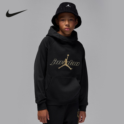 Jordan耐克男大童卫衣柔软加绒运动休闲时尚套头连帽衫IO6209-010