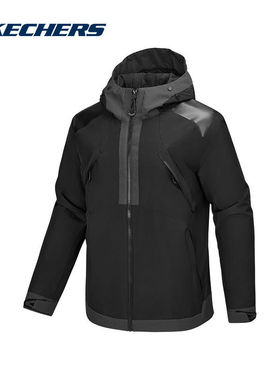 Skechers斯凯奇2025春男棉服运动休闲连帽外套 P125M004/0018
