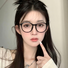 小红书黑框眼镜女近视可配度数带散光素颜显白韩版潮框架