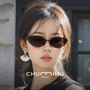 2026新款茶色猫眼偏光墨镜女高级感近视板材防紫外线太阳镜Tenney