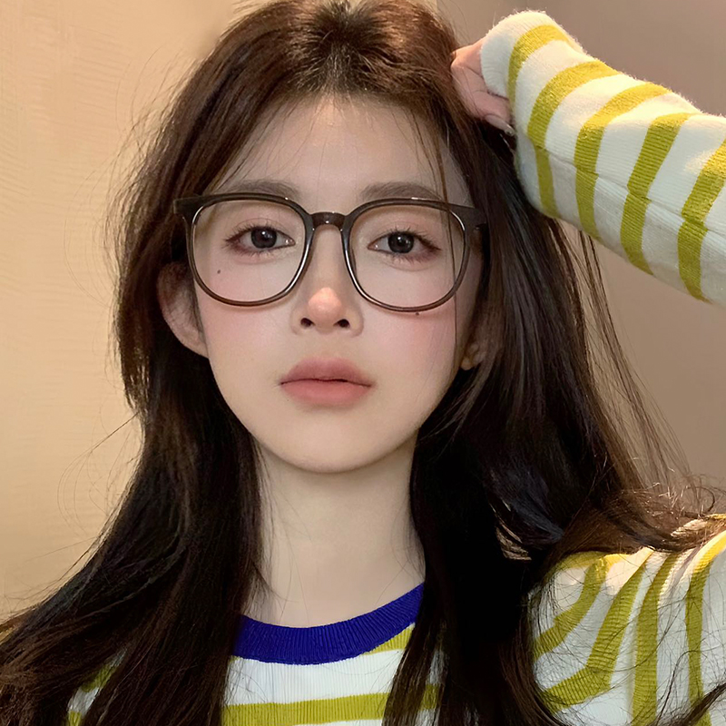 初明棕色高级感显瘦眼镜可配近视