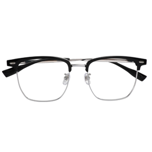 超轻钛架眉线黑色半框眼镜近视可配近视男款斯文理工男眼睛镜框架