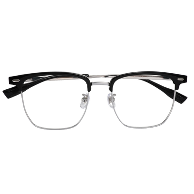 初明钛架痞帅黑框半框专业配镜男
