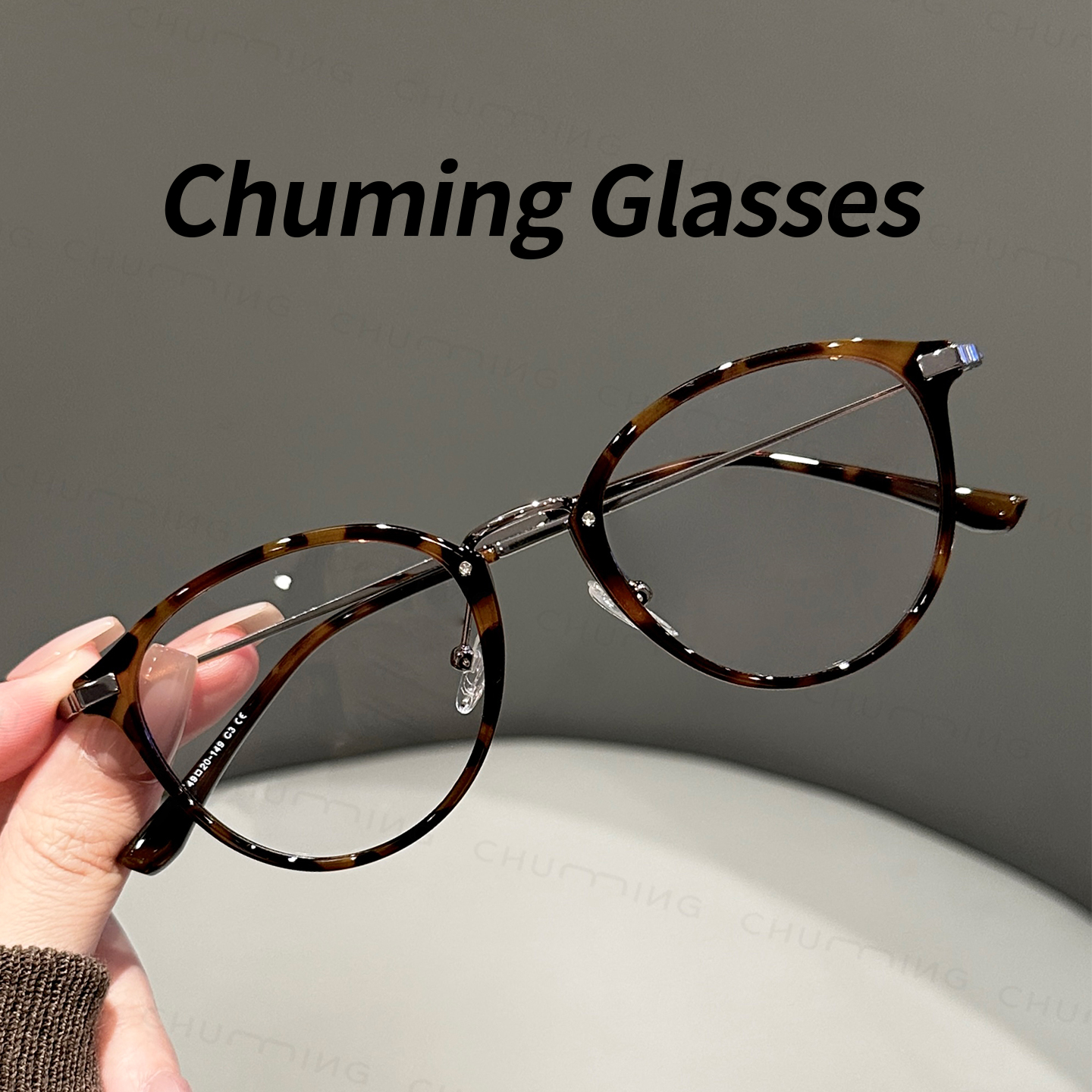 玳瑁色椭圆框眼镜可配近视度数