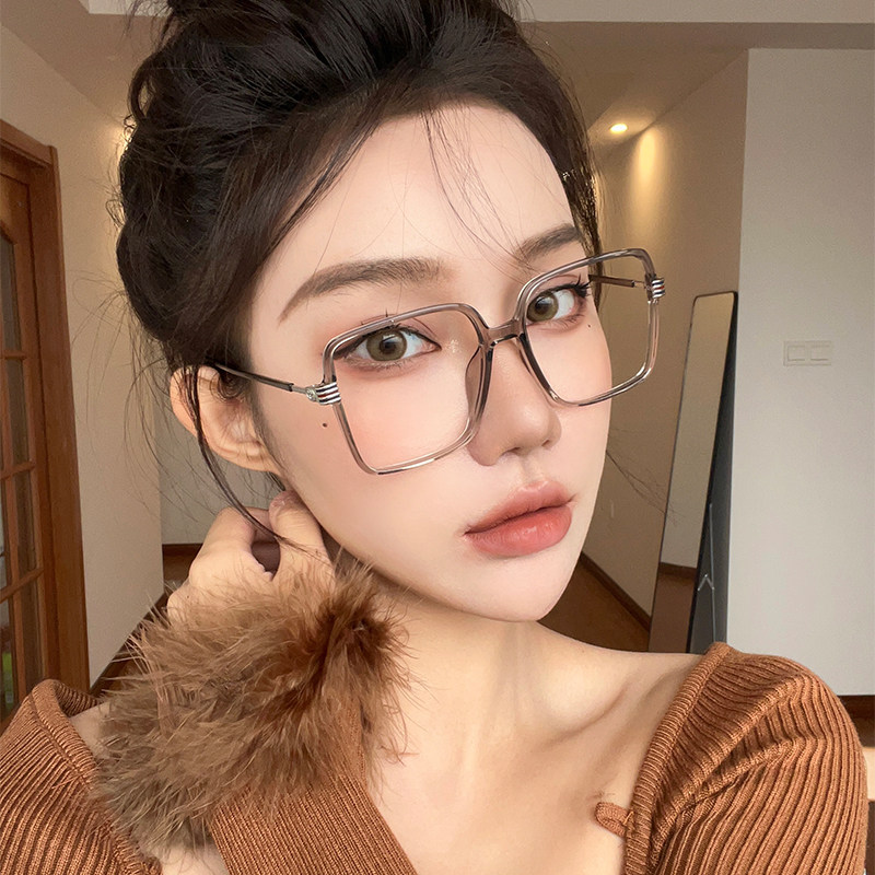 冷茶色超大框方形眼镜框女素颜可配近视度数大脸显瘦专用眼睛镜架,ZIPPO/瑞士军刀/眼镜,定制成品光学镜,淘宝优惠券,粉丝福利购,淘宝优惠卷