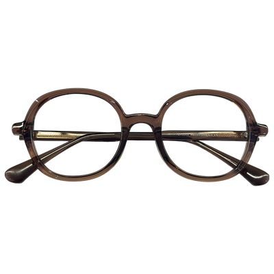 初明复古冷茶色圆框眼镜近视女