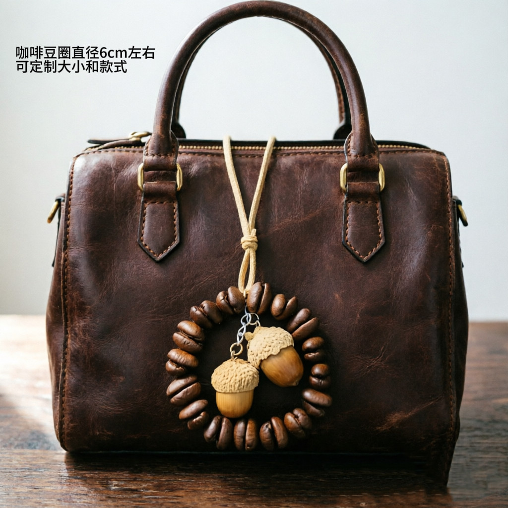 新品自然系列真咖啡豆干花挂件车挂小众个性装饰品纯手工制作