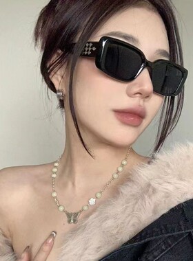夏季遮阳防晒百搭墨镜女欧美气质方形高级感防紫外线猫眼太阳眼镜