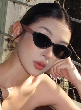 新款墨镜男款高级感痞帅猫眼复古小框偏光防紫外线近视太阳眼镜女