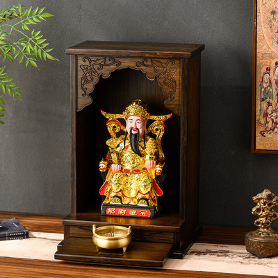 桌面佛龛财神爷供桌香案台壁挂式神龛供奉台家用观音佛像橱柜神台