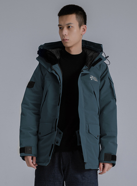 AzureMountain/蔚蓝山脉Kawagebo派克大衣羽绒服男冬季保暖外套