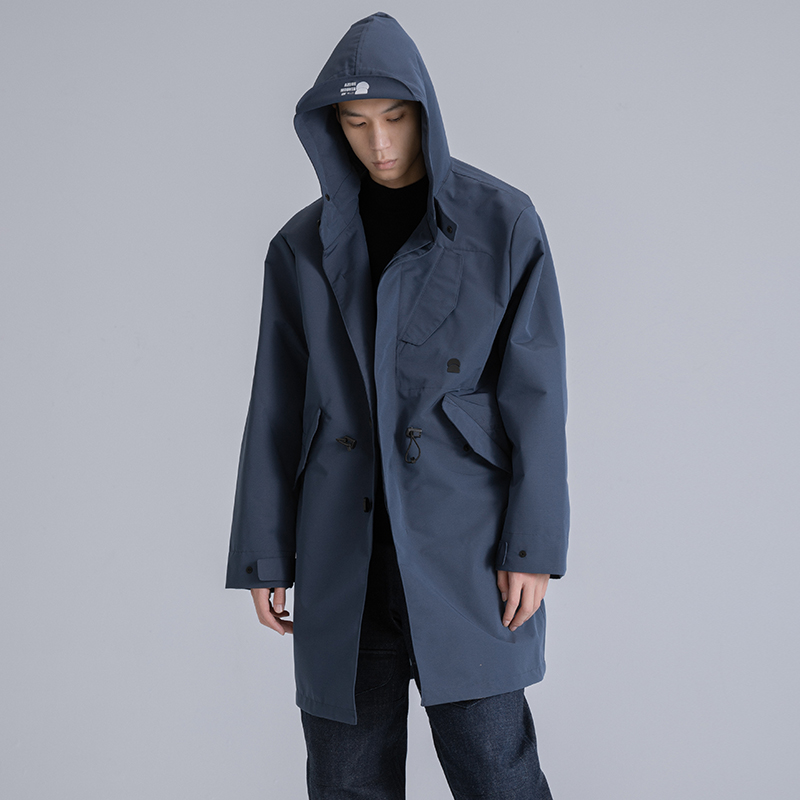 男士中长款风衣AzureMountain