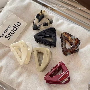 三角形醋酸抓夹女夏季 网红盘头发抓夹头饰 小巧精致发夹子2025新款