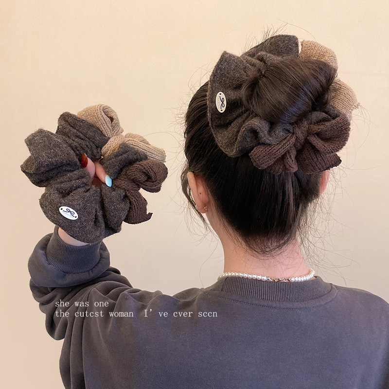 高级感小众咖色毛线蝴蝶结大肠发圈大版发量多头绳韩国丸子头发绳,饰品/流行首饰/时尚饰品新,发饰,淘宝优惠券,粉丝福利购,淘宝优惠卷