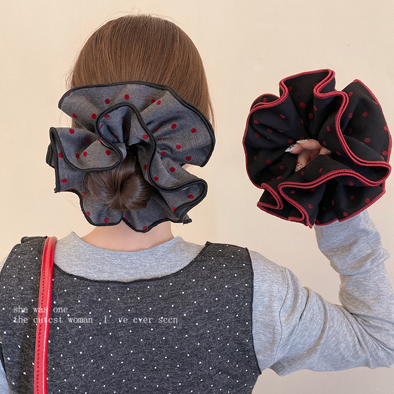 韩系灰色波点大肠发圈