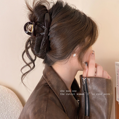 简约蝴蝶结抓夹秋冬新款
