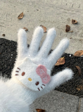 冬季可爱小猫骑行手套女