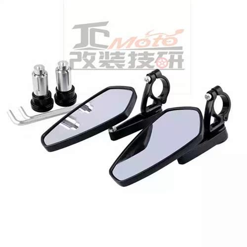 适用川崎Z1000 Z900改装手把后视镜 嘉爵N19专用车把端子反光镜