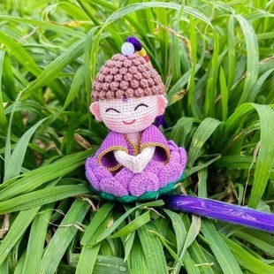 莲花佛陀糖小果车载佛陀摆件diy材料钩织手工毛线编织挂件非成品
