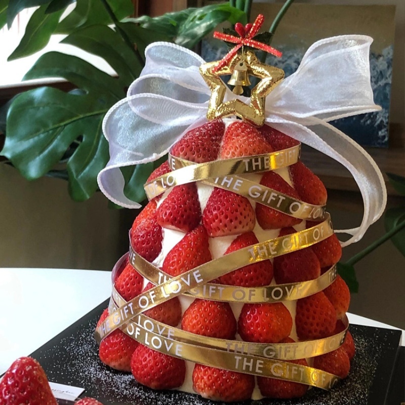 2026圣诞节许愿树蛋糕装饰圣诞叶子蝴蝶结五角星平安夜烘焙装扮