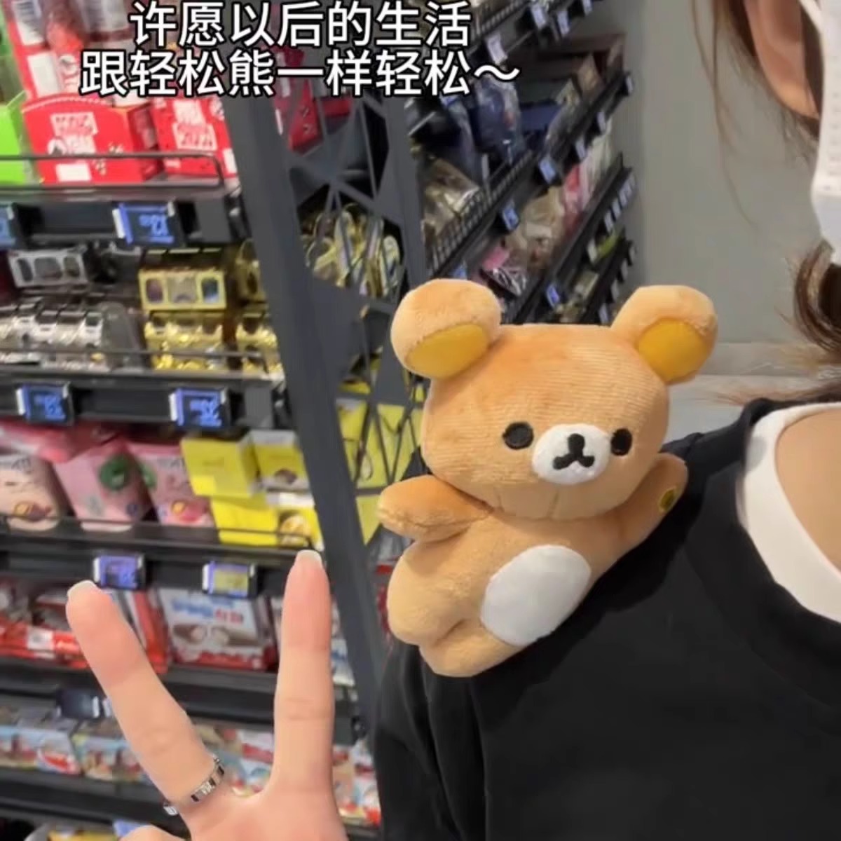 趴肩轻松熊公仔可爱毛绒磁吸冰箱贴玩偶创意上班搭子松弛熊送女友
