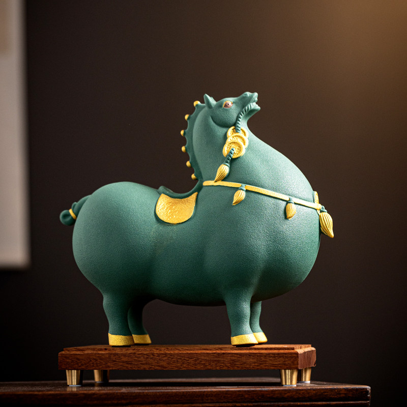 唐马摆件招财陶瓷马新中式客厅酒柜装饰办公室玄关桌面工艺品摆设,家居饰品,装饰摆件,淘宝优惠券,粉丝福利购,淘宝优惠卷