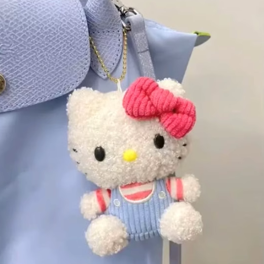 日本正版小卷毛Kitty毛绒挂件