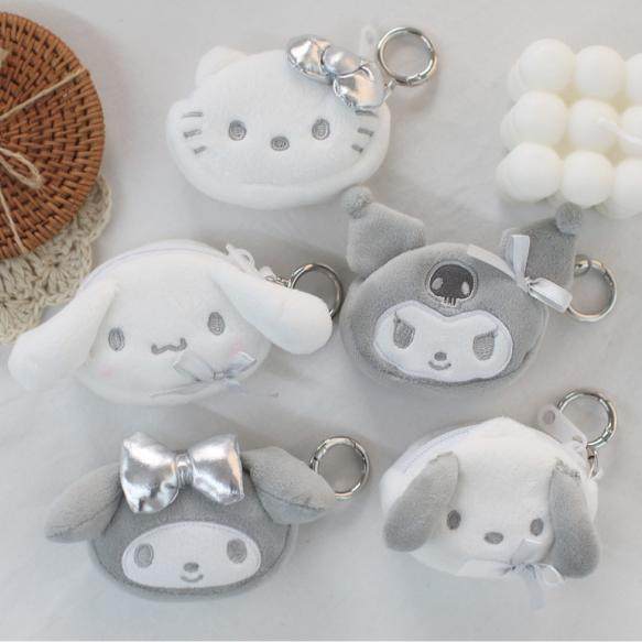 韩国代购三丽鸥银色Kitty美乐蒂库洛米毛绒零钱包耳机包挂件,模玩/动漫/周边/娃圈三坑/桌游,动漫挂件/文具,淘宝优惠券,粉丝福利购,淘宝优惠卷