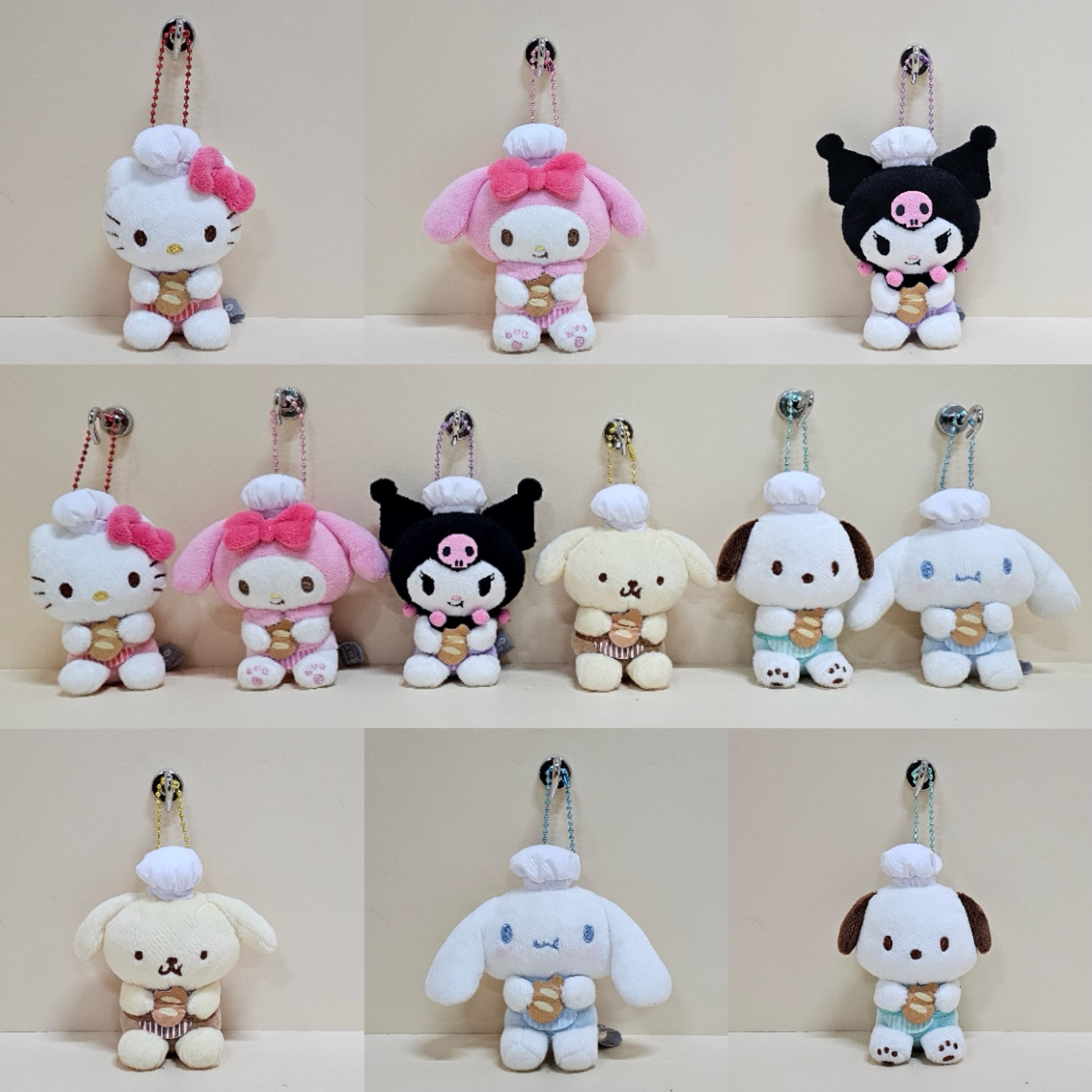 【定金9月】韩国正版三丽鸥面包师kitty美乐蒂布丁狗娃挂件礼物