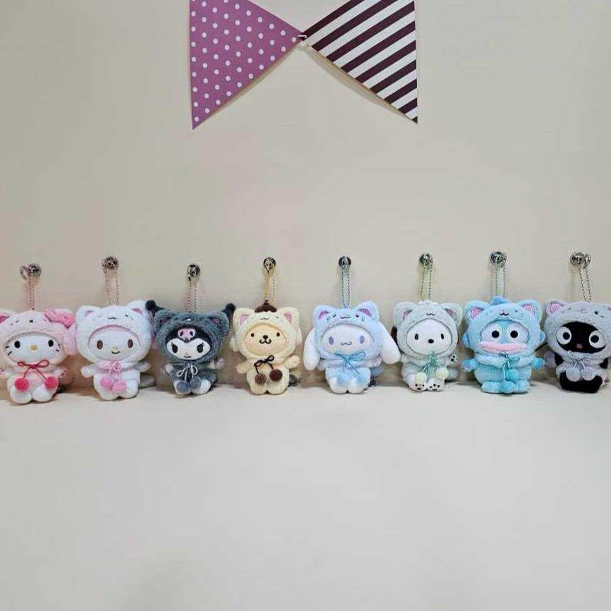 【定金5月】韩国正版三丽鸥猫咪头套Kitty玉桂狗巧克力猫毛绒挂件