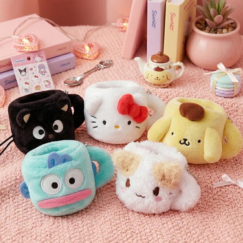 韩国代购三丽鸥杯子水杯kitty丑鱼棉花糖毛绒挂件钥匙扣包挂礼物