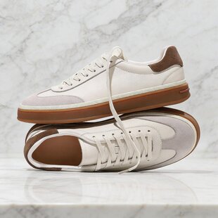 LP德训鞋男真皮小白鞋潮2026春季新款头层牛皮休闲板鞋百搭老钱风