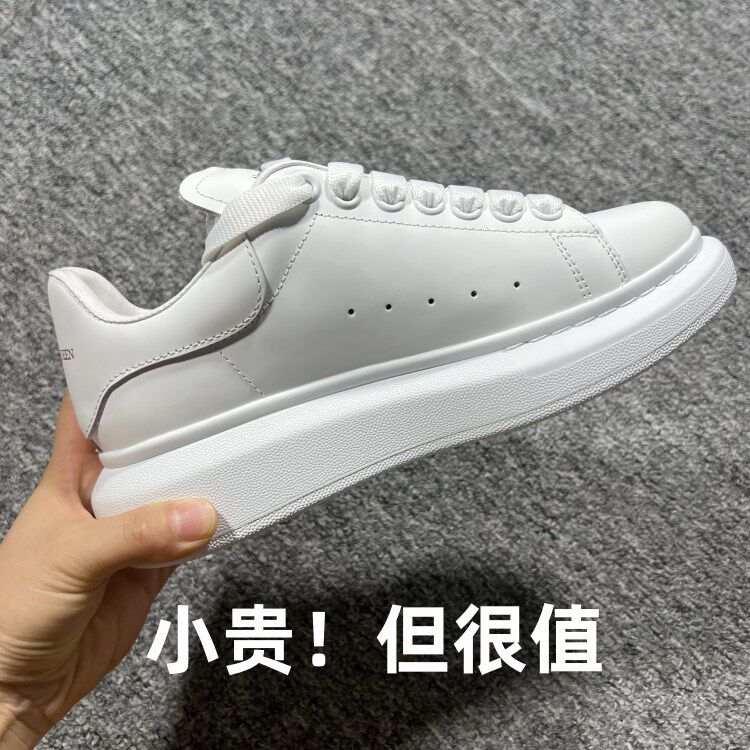 韩版春夏新款小白鞋女2023新款百搭厚底松糕真皮内增高板鞋旅游鞋