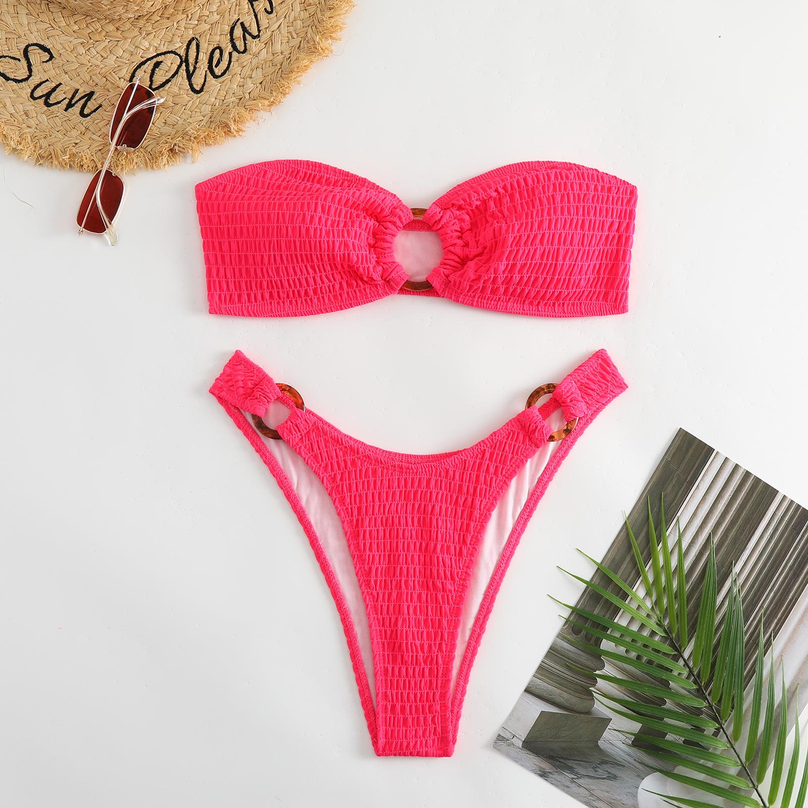 swimsuit bikini sexy style girl hot color solid summer