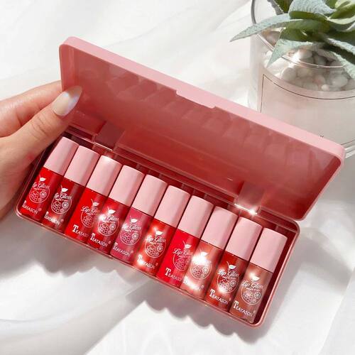 Mini 10 Colors Liquid Lip Gloss Waterproof Non-stick 24 Hour