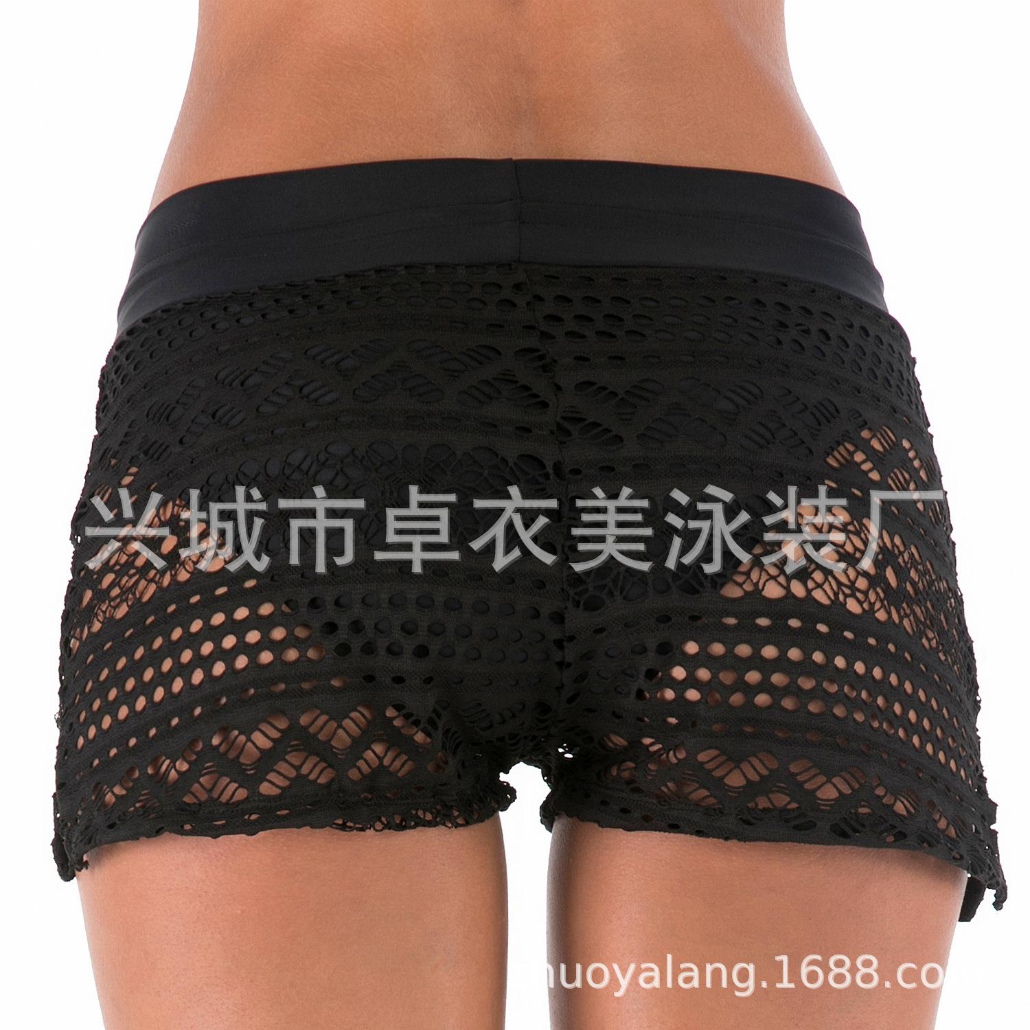 Mesh solid color sexy swimming trunks large size durable