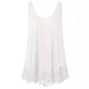for leisure sleeveless Lace tops holiday stitching women