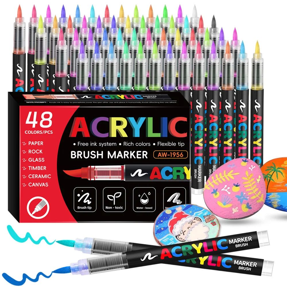 12/24/36/48Colors/set Acrylic Marker Pen Paint Brush Pen Pai图片