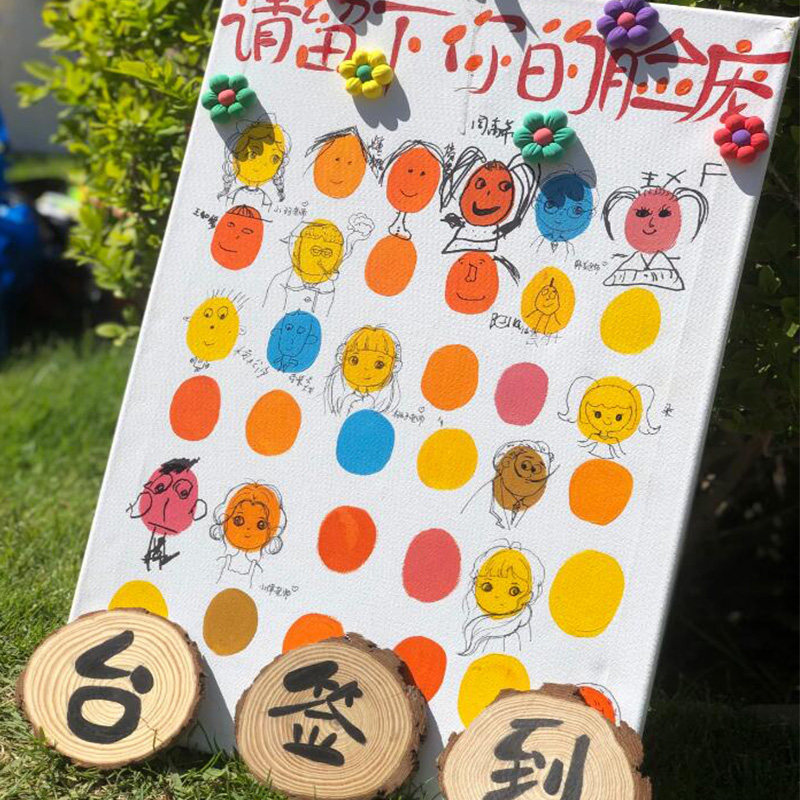 幼儿园小学小红书同款创意趣味毕业自画像表情涂鸦定制签到板kt板