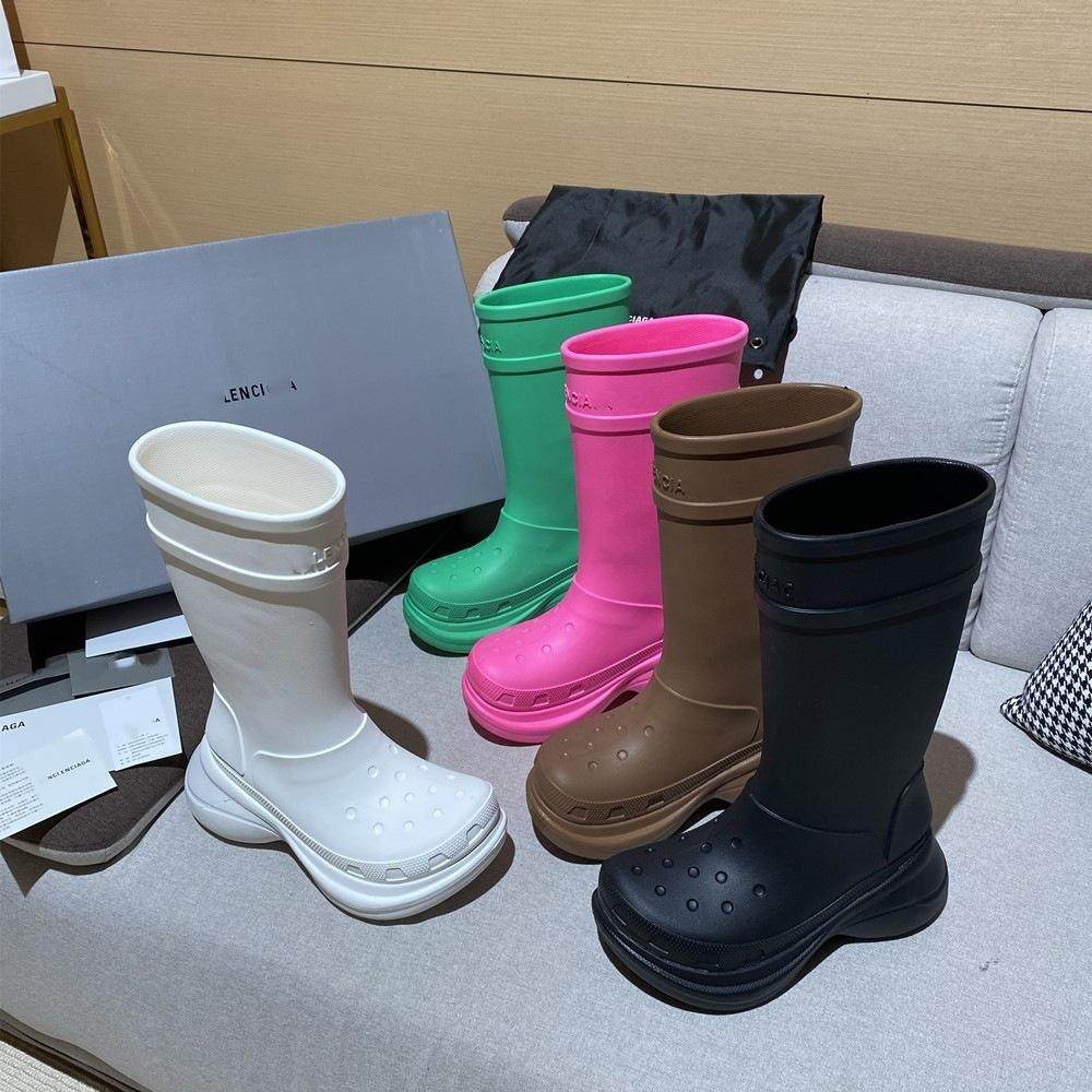 阿希哥同款巴黎网红时尚雨靴炸街增高不过膝厚底防滑水鞋一件雨鞋