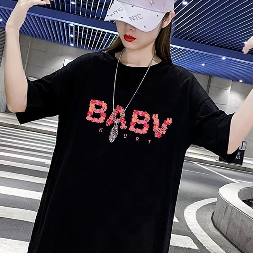 大码女装短袖t恤女夏季2024新款宽松洋气纯棉国潮上衣服小众百搭