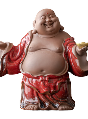 炼器陶瓷招财大肚弥勒佛笑佛摆件
