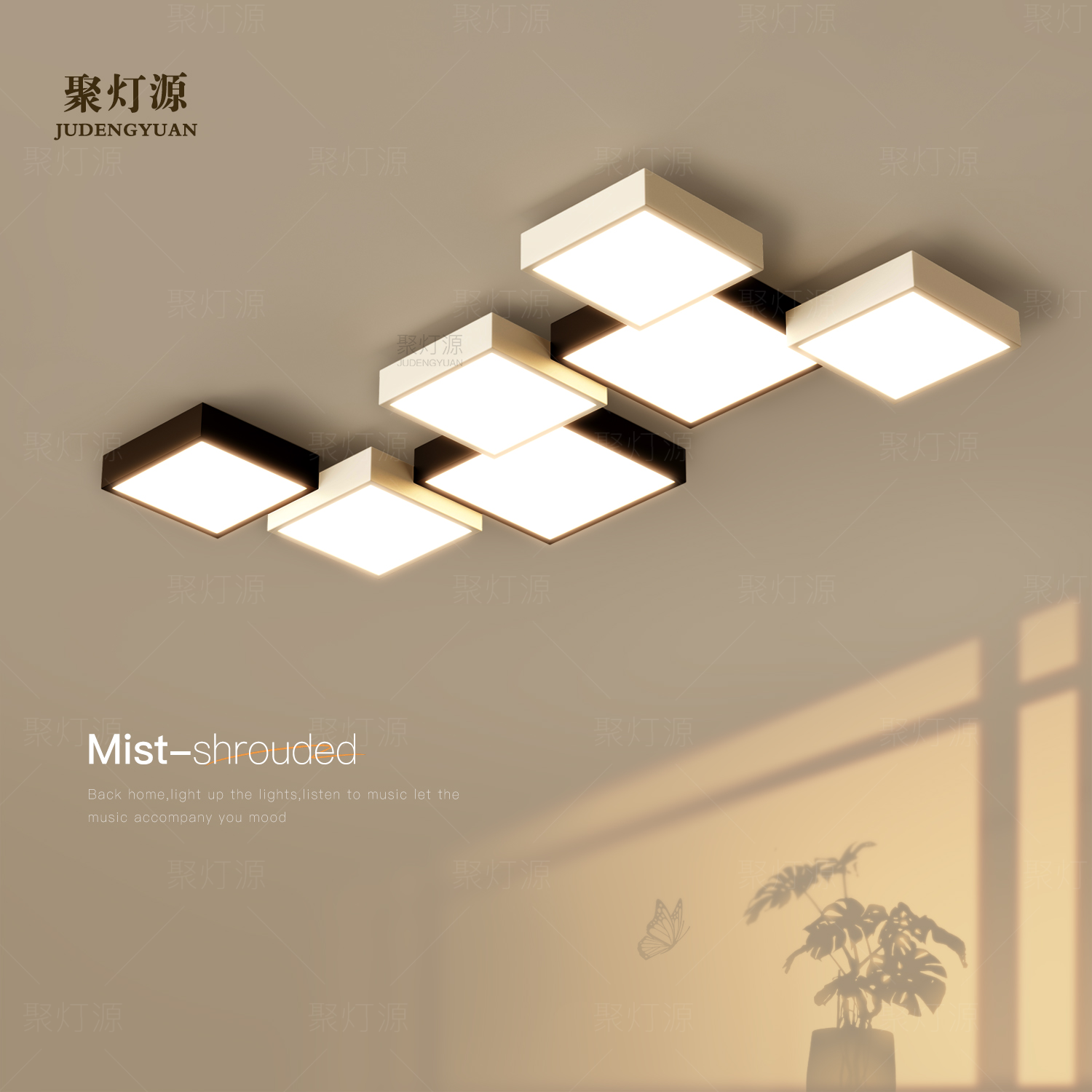 创意黑白led吸顶灯客厅卧室灯具